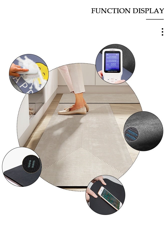 DUNISO مجموعة سجادات حمام من طين الدياتوم، سجادة حمام مطبخ فائقة النعومة والامتصاص، سجادات حمام غير قابلة للانزلاق وسريعة الجفاف، سجادة أرضية لحوض الاستحمام والأرضية والحمام 40*60 سم/40*120 سم - Image 4