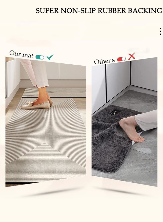 DUNISO مجموعة سجادات حمام من طين الدياتوم، سجادة حمام مطبخ فائقة النعومة والامتصاص، سجادات حمام غير قابلة للانزلاق وسريعة الجفاف، سجادة أرضية لحوض الاستحمام والأرضية والحمام 40*60 سم/40*120 سم - Image 5