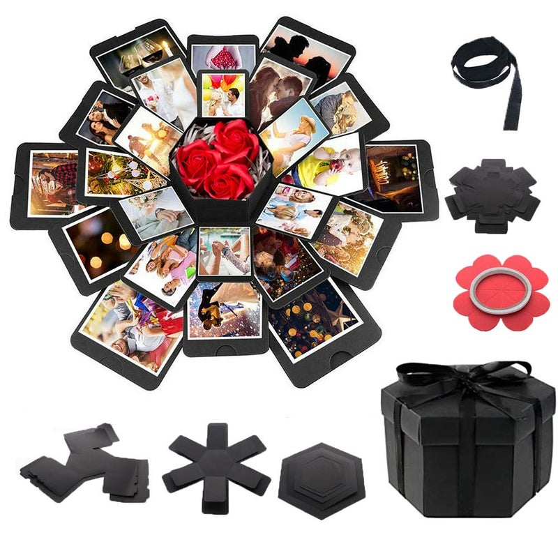 Hamiggaa Explosion DIY Gift Set, Exploding Love Box for Couples, Sentimental Gift for Wedding, Birthday Party, Boyfriend, Girlfriend, Scrapbook Style Photo Album, Memory Box - Image 1