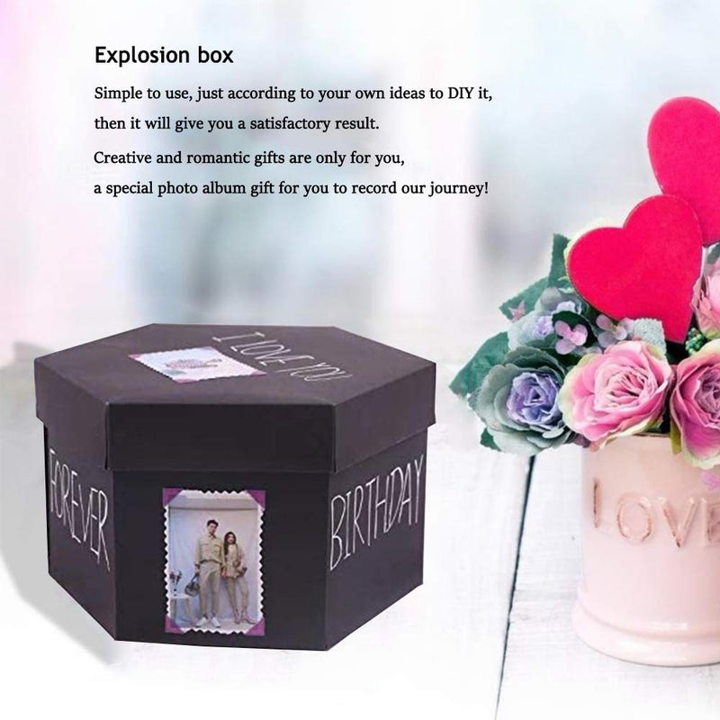 Hamiggaa Explosion DIY Gift Set, Exploding Love Box for Couples, Sentimental Gift for Wedding, Birthday Party, Boyfriend, Girlfriend, Scrapbook Style Photo Album, Memory Box - Image 2