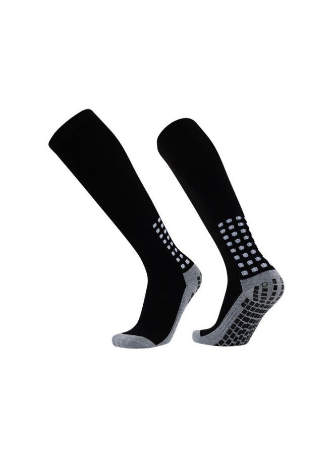ILMR 3 Pair Black Soccer Socks Anti Slip Knee Socks Non Slip Grip Pads  Football Socks Basketball Socks Sports Grip Socks, Non Slip Sports Socks, Knee High Compression Base Football Basketball Socks Men's Ball Socks - Image 2