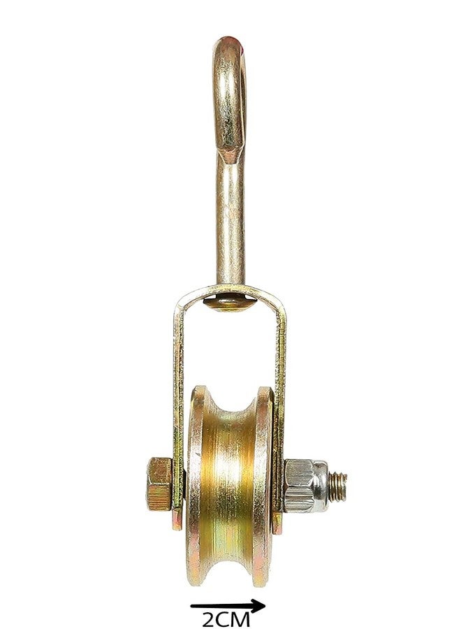 QBM Solid Metal Roller Pulley with Hook for Lifting Rope, Gym, Exercise, Pull up bar, Climbing, Hanging - Image 3