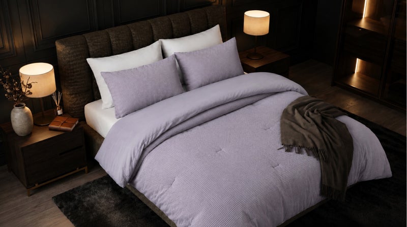 HOMETOPIA Waffle Texture Comforter Set 6 PCS, Luxury Hotel Style Bedding, King Size 264×229 cm, Soft Breathable Quilt, White Sheet Set, All Season - Image 4