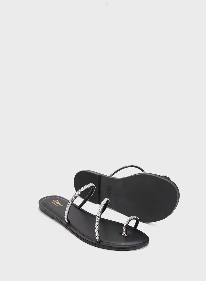 Ginger Sparkly Flat Sandal