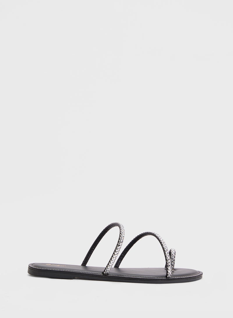 Ginger Sparkly Flat Sandal - Image 1