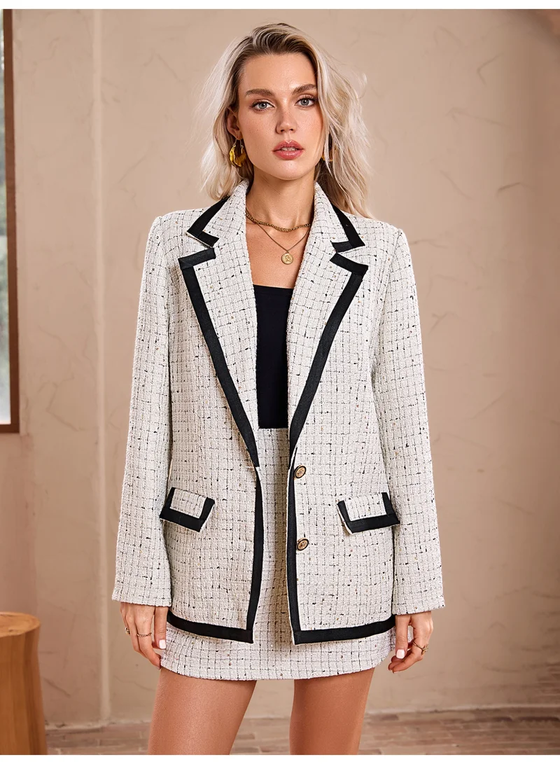 SIMPLEE Women's Stylish Blazer Jacket Slim Fit Office Suit Coat