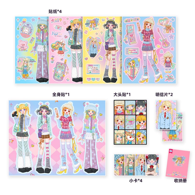 Waka Original Sweet Cool Band Diary Stickers Synthetic Paper Non-Drying Glue Landscape Decoration Stickers Characters Special Package