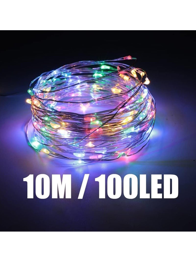 Beauenty Colourful Fairy Diwali LED String Light, 10M/100LED/2 Modes, 3XAA Battery Operated Waterproof Indoor Outdoor Lights - Image 2
