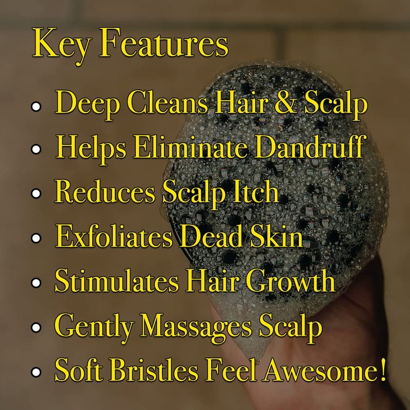 Pete & Pedro Scalp Massager Shampoo Hair Brush - Silicone Soft Bristles Hairbrush for Hair Care & Lather | Dry Scalp Head Scrubber and Dandruff Exfoliator | As Seen on Shark Tank - Image 1