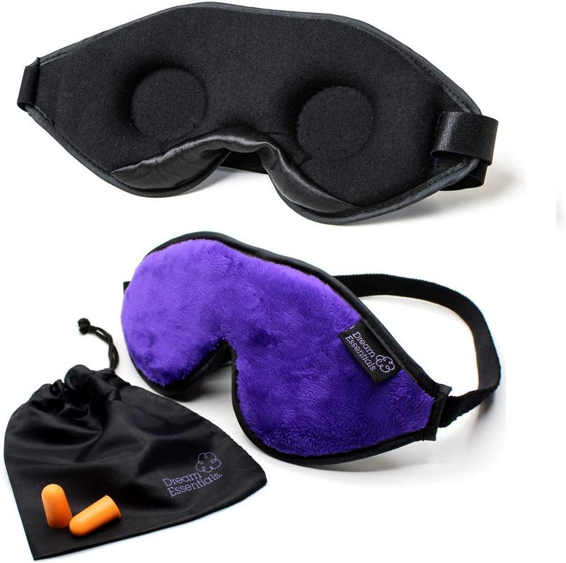 Dream Essentials Escape Sleep Mask with Earplugs and Carry Pouch - Purple - Image 1