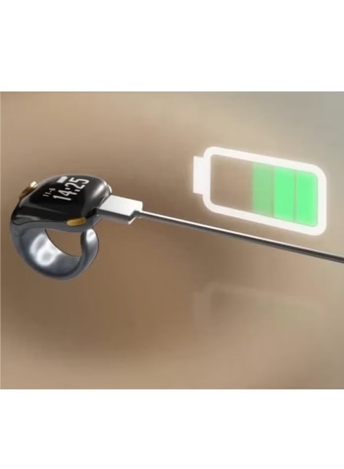 دينكس حلقة تسبيح ذكية خفيفة الوزن بشاشة OLED - عداد تسبيح رقمي متعدد الوظائف (5 في 1)، حلقة صلاة، سلسلة تذكير بالصلاة، ساعة ذكية مع عرض التاريخ والوقت، شحن عبر منفذ USB-C، مقاس قابل للتعديل - هدية مثالية لرمضان وعيد الفطر للرجال والنساء - Image 3