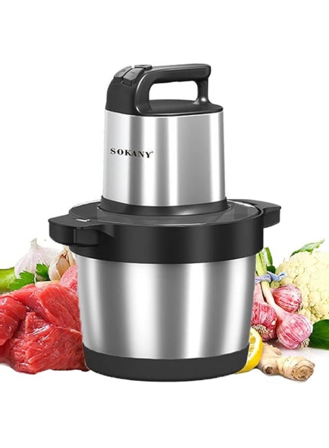 sokany 1500W Meat Grinder Electric, Food Grinder 6.5L Stainless Steel Meat Blender Food Chopper for Meat, Vegetables, Fruits and Nuts with 4 Sharp Blades.. (SK-7033, 1500W, 6.5L)  - Image 1
