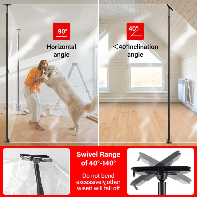 ANWEOR 10FT Dust Barrier Poles Kit,Spring Retractable Zipper Wall Poles for Dust Barriers System,Home & Construction,Spring Barrier Loaded Poles for Renovation & Construction Renovation(Exclusive Patent) - Image 2