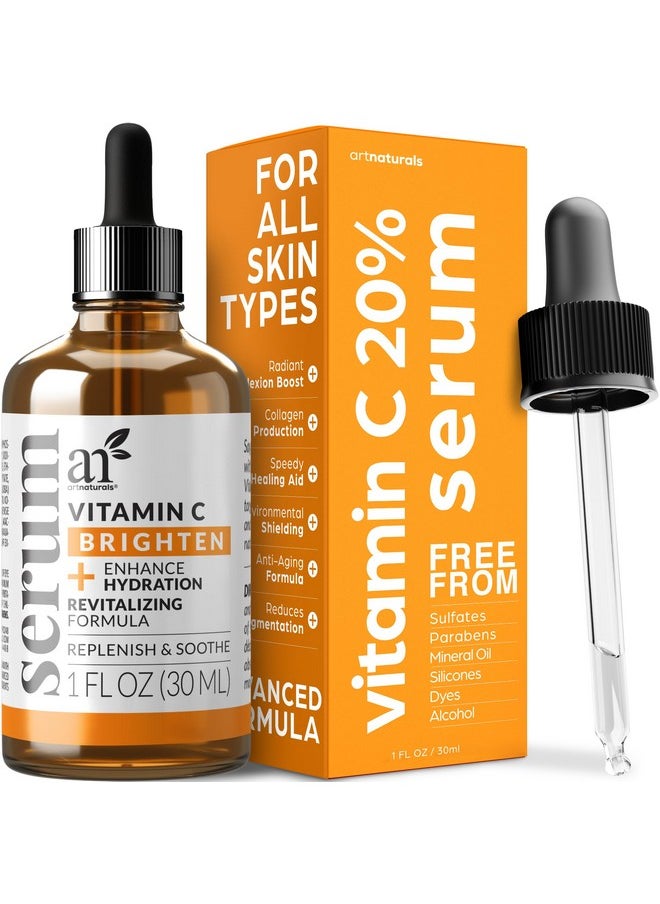 artnaturals Anti-Aging Vitamin C Serum - (1 Fl Oz / 30Ml) - With Hyaluronic Acid And Vit E - Wrinkle Repairs Dark Circles, Fades Age Spots And Sun Damage - Enhanced 20% Vitamin C 