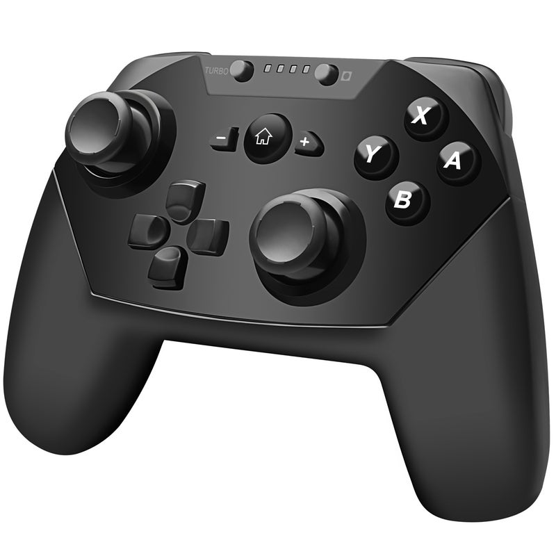 Switch wireless Bluetooth game handle with screen capture vibration six-axis with gyroscope Accelerator PC handle Black Black