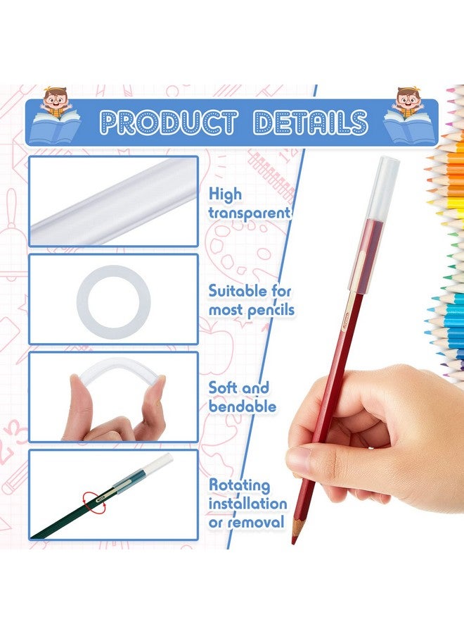 Marspark 36 Pieces Chewable Clear Pencil Toppers For Sensory Kids Silicone Chewy Pencil Chew Tubes Sensory Oral Motor Chew Aid For Children And Adults With Anxiety, Autism, Adhd, Sensory Integration Issues - Image 3