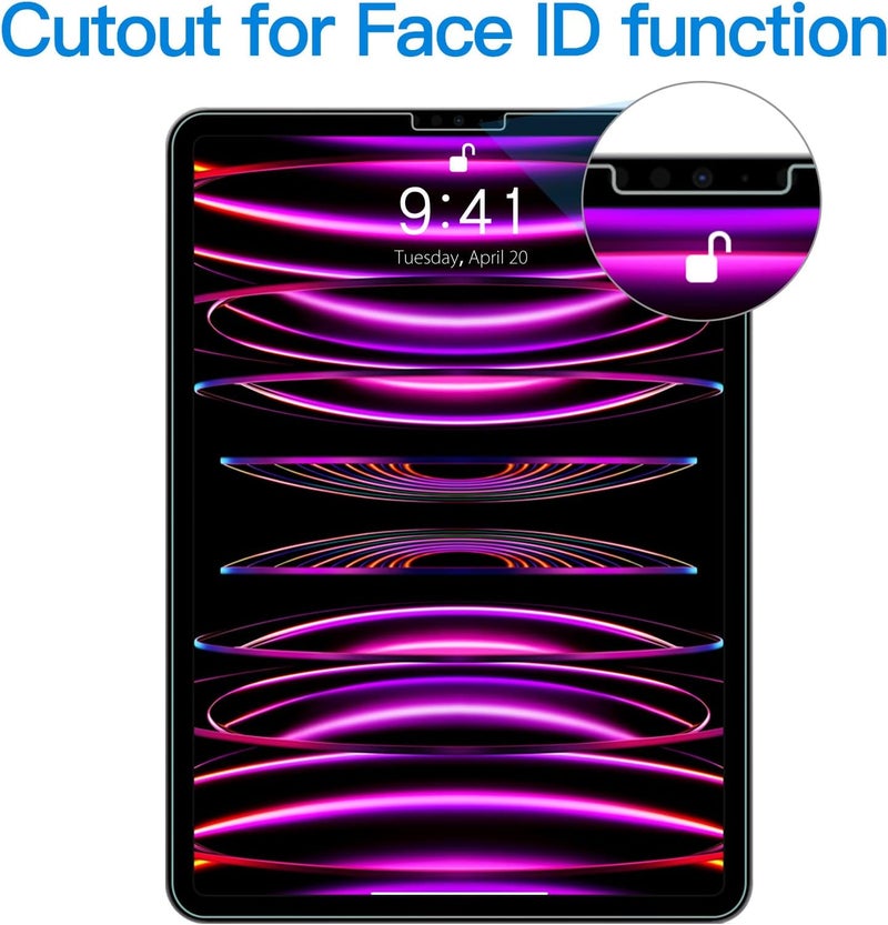 Jetech Screen Protector For Ipad Pro 11-Inch (2022/2021/2020/2018 Model), Ipad Air 5/4 2022/2020 10.9-Inch, Face Id Compatible, Tempered Glass Film, 1-Pack - Image 3