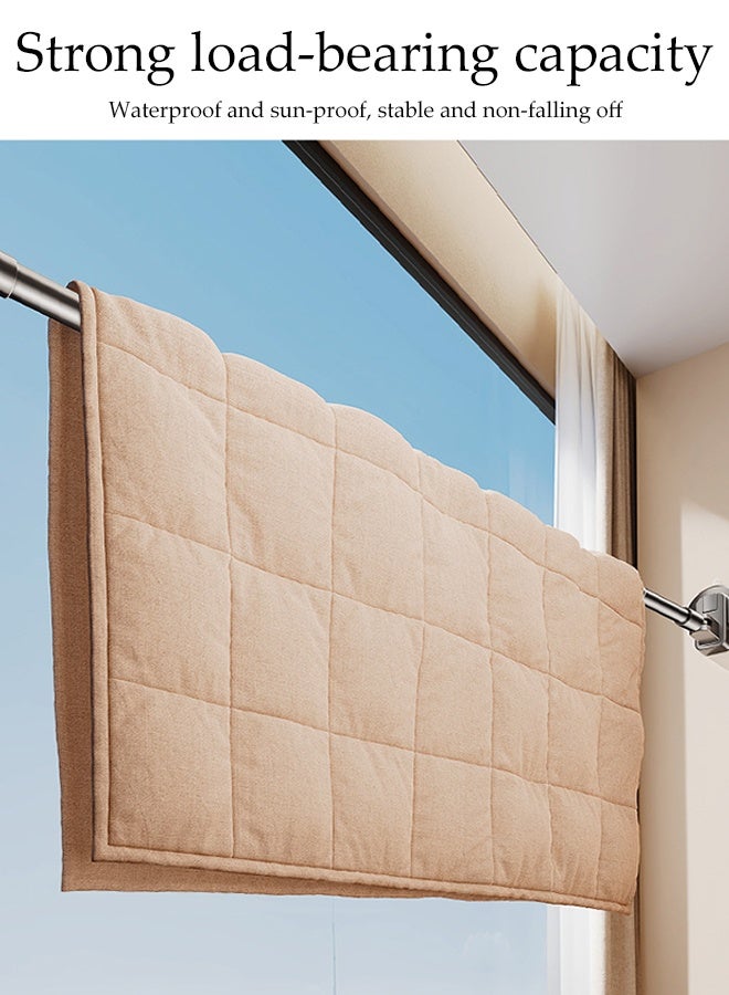 DUNISO Wall Mounted Clothes Drying Rack,Retractable Laundry Rack,with Reusable Suction Cups,No need to drill holes，Waterproof and Sunscreen，Strong Load Bearing,Can rotate 180 degrees，for Balcony,Camping,Hotel,Indoor and Outdoor Use  - Image 5