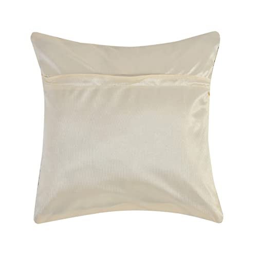 FRESH FROM LOOM 500 Tc Jacquard Soft Velvet Cushion Covers | Hypo-Allergenic | Washable | Non-Fade Diwan Sofa Pillow Covers for Home (Size - 16 X16 Inch, Color - Beige) - Set of 5pc, 240 TC - Image 5