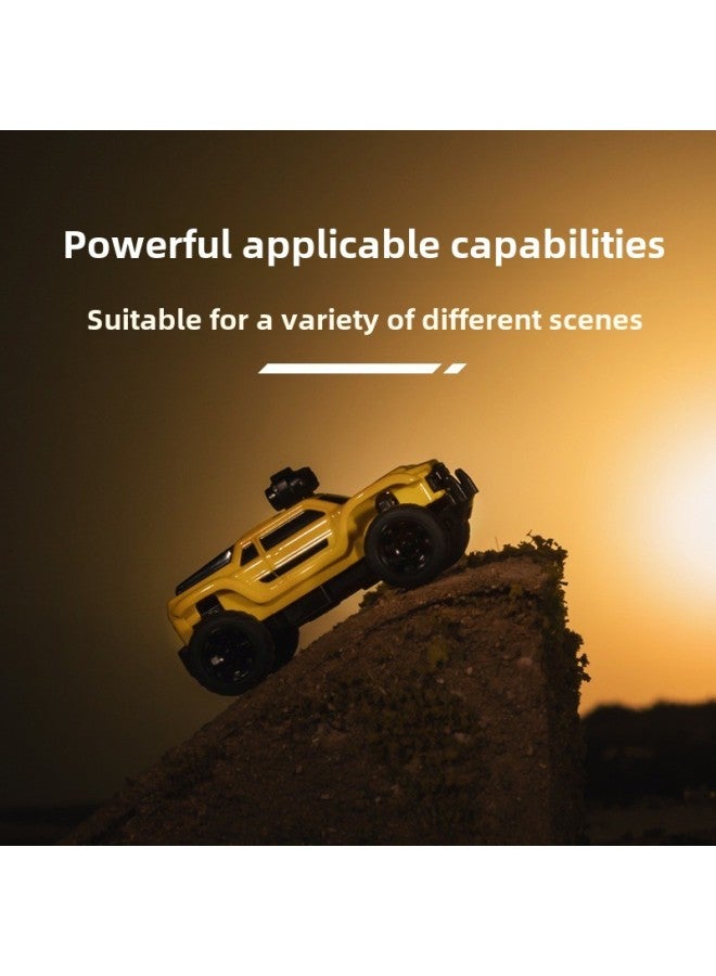 TURBO RACING 1:76 C81 Remote Control Bigfoot Suit Full Scale RC Charging Remote Control Off-Road Vehicle C81-Color:English Version C81 Lemon Yellow Bicycle Set Including Jumping Platform-Scale:1:76  - Image 3