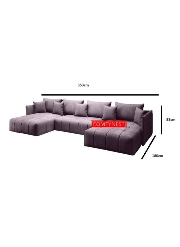 Comfynest U-Shape Sectional Sofa Modern Living Room Elegance Spacious Comfort and Stylish Design  - Image 2