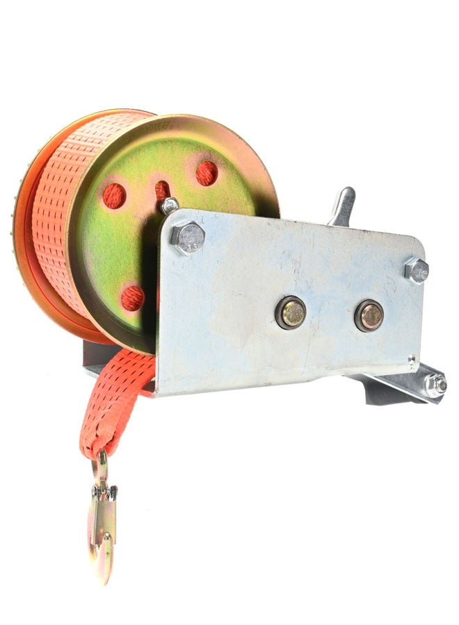 LAWAZIM Hand Winch with 2”x23ft Orange Woven Rope - 3000lbs - Manual Crank Gear Towing Winch with Safety Hook & 7m Winch Strap for Boat Trailer, ATV, Truck, Garage, Workshop, Outdoor Equipment Use - Image 3