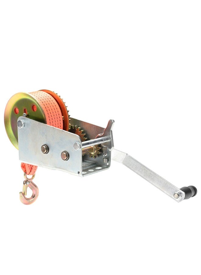 LAWAZIM Hand Winch with 2”x23ft Orange Woven Rope - 3000lbs - Manual Crank Gear Towing Winch with Safety Hook & 7m Winch Strap for Boat Trailer, ATV, Truck, Garage, Workshop, Outdoor Equipment Use - Image 4