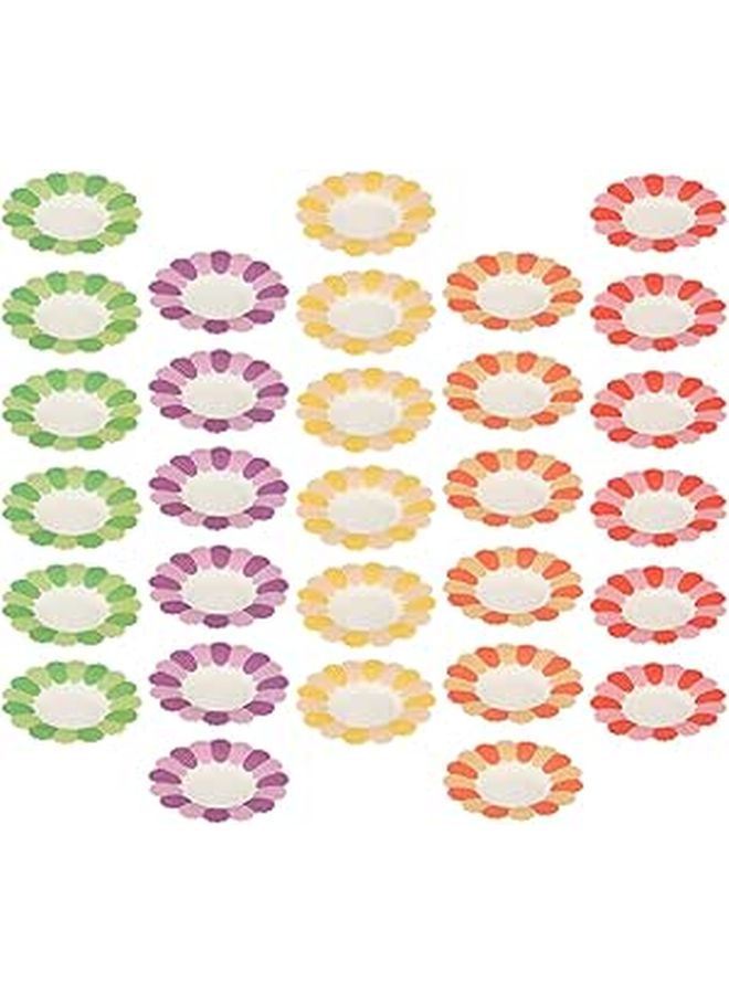50 Pieces Flower Shaped Disposable Paper Plates Colorful Party Dinnerware Birthday Festival Food Serving Supplies - Image 1