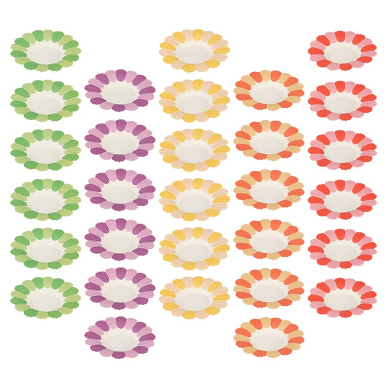 50 Pieces Flower Shaped Disposable Paper Plates Colorful Party Dinnerware Birthday Festival Food Serving Supplies - Image 2