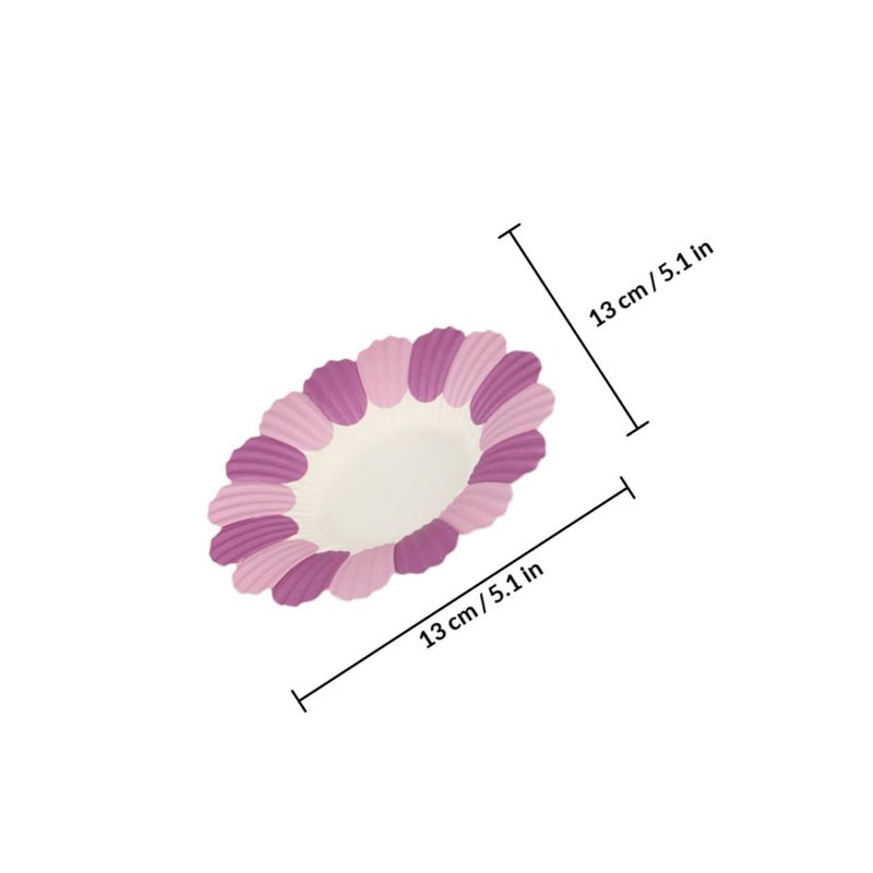 50 Pieces Flower Shaped Disposable Paper Plates Colorful Party Dinnerware Birthday Festival Food Serving Supplies - Image 3