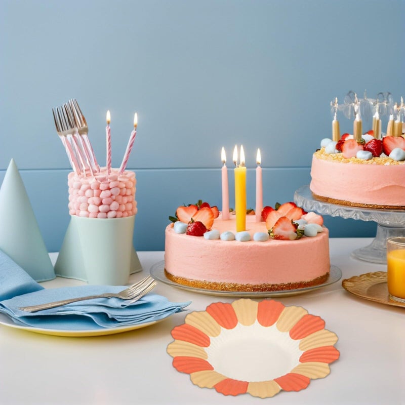 50 Pieces Flower Shaped Disposable Paper Plates Colorful Party Dinnerware Birthday Festival Food Serving Supplies - Image 5