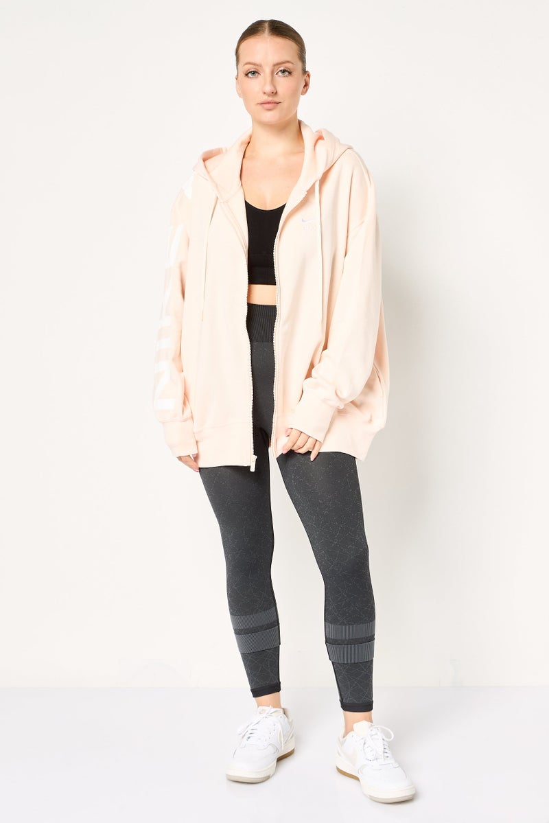 Nike Women Oversized Fit Long Sleeve Training Hoodie, Peach - Image 4