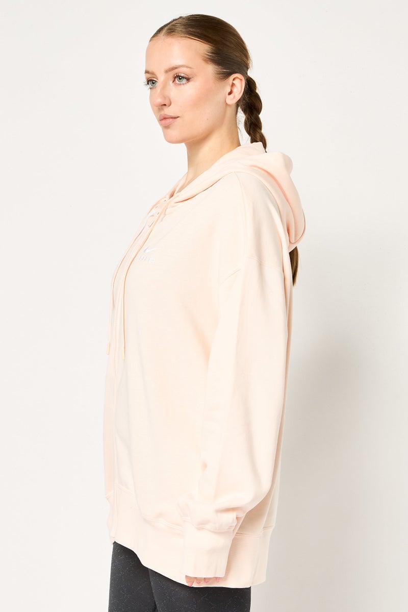 Nike Women Oversized Fit Long Sleeve Training Hoodie, Peach - Image 2