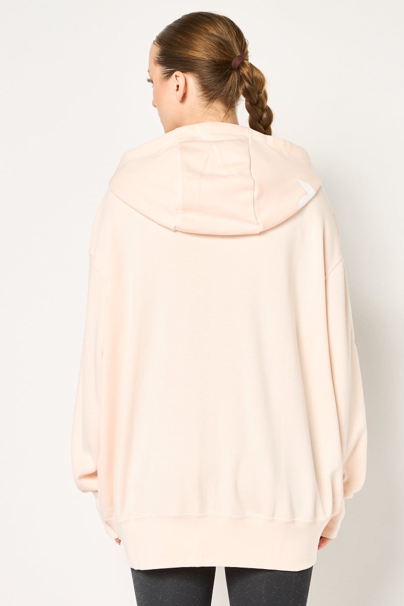 Nike Women Oversized Fit Long Sleeve Training Hoodie, Peach - Image 3