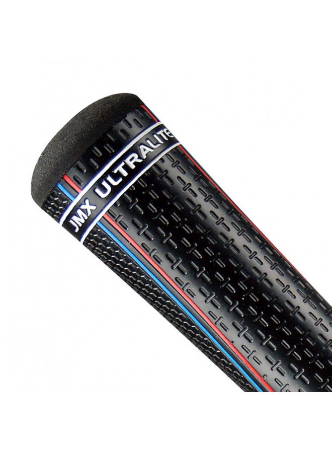JumboMax Golf Grips JMX Ultralite Tapered Golf Club Grips, Oversize Golf Grips 25% Lighter Than Standard, Black W/RWB - Set of 1 Large/LG (+11/32) - Image 1