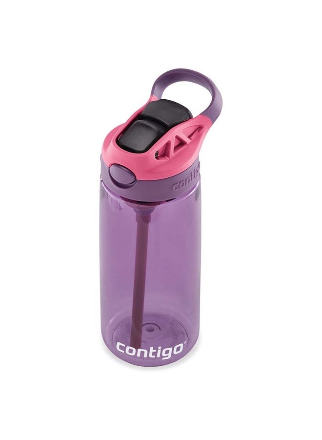 Contigo Aubrey Kids 20Oz Cleanable Water Bottle With Silicone Straw, Spill-Proof Lid, Eggplant - Dishwasher Safe And Ideal For Everyday Use - Image 3