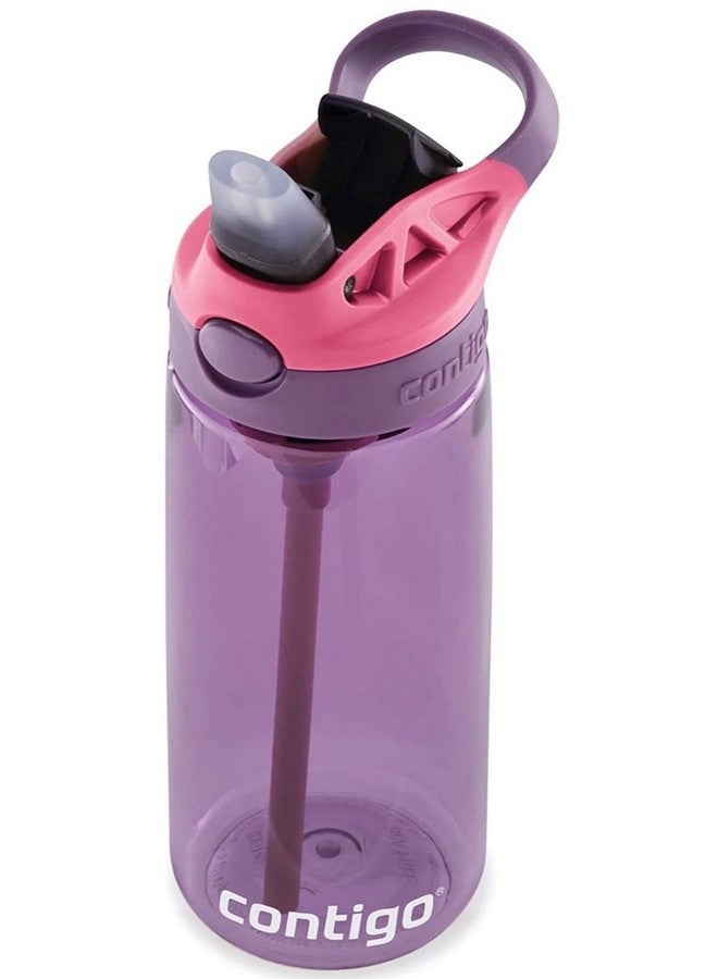 Contigo Aubrey Kids 20Oz Cleanable Water Bottle With Silicone Straw, Spill-Proof Lid, Eggplant - Dishwasher Safe And Ideal For Everyday Use - Image 1