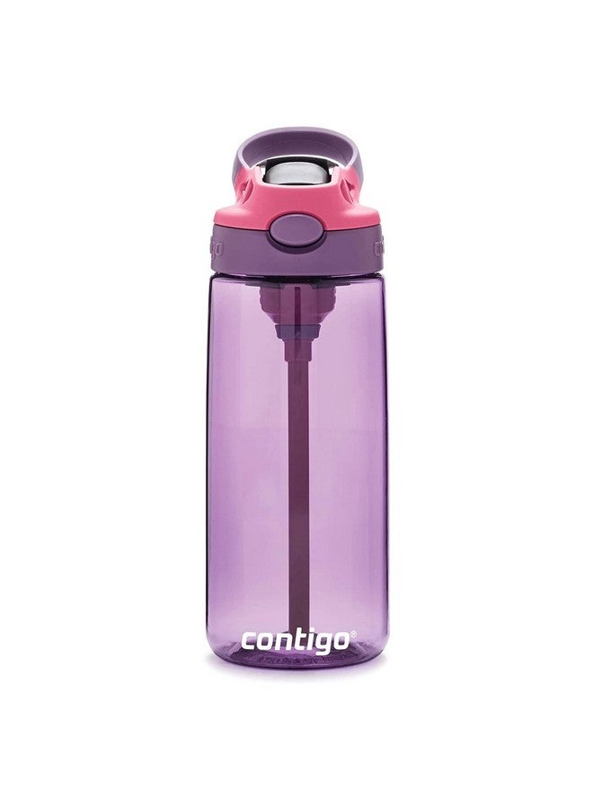 Contigo Aubrey Kids 20Oz Cleanable Water Bottle With Silicone Straw, Spill-Proof Lid, Eggplant - Dishwasher Safe And Ideal For Everyday Use - Image 2
