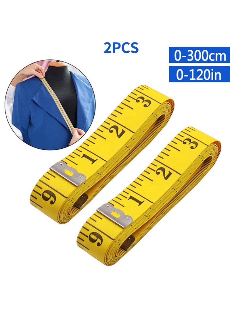 YOONISPRO 2PCS Double Scale Tailor Tape Yellow/Black 3meter - Image 2