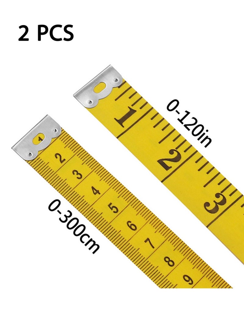 YOONISPRO 2PCS Double Scale Tailor Tape Yellow/Black 3meter - Image 1