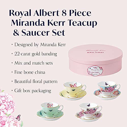 ROYAL ALBERT Miranda Kerr For Royal Albert Mixed Patterns Teacup & Saucer Set of 4, 6Fl oz - Image 2