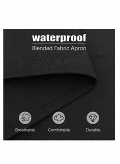 SYOSI 2 Pack Kitchen Apron for Women, Unisex Adjustable Cooking Apron with Pockets, Canvas Waterproof Apron for Home Kitchen, Restaurant, Coffee House  - Image 4
