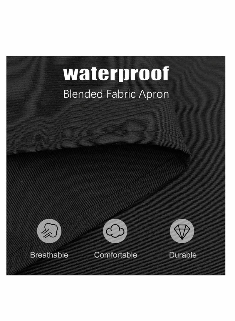 SYOSI 2 Pack Kitchen Apron for Women, Unisex Adjustable Cooking Apron with Pockets, Canvas Waterproof Apron for Home Kitchen, Restaurant, Coffee House  - Image 4
