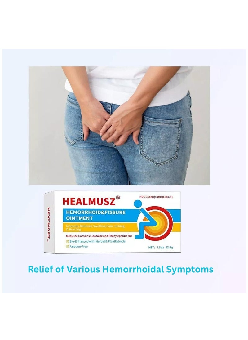 HEALMUSZ - Hemorrhoid Ointment Hemorrhoid Treatment Hemorrhoid and Fissure Ointment Fast Relief Hemorrhoid Cream Healing Formula Fast Acting Treatment Hemorrhoid Symptom Ointment 42.5g - Image 1