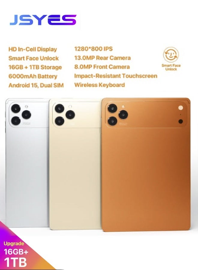 JSYES TAB J14 Tablet Gift Set – 10.1" HD In-Cell IPS Display, 16GB RAM + 1TB Storage, Android 15, Dual SIM 5G, 13MP Camera, 6000mAh Battery - Image 3