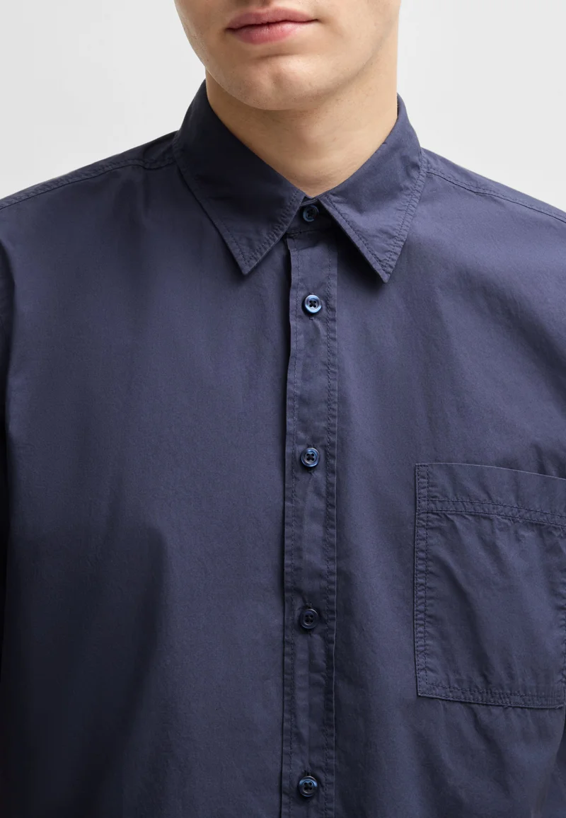 BOSS Regular-fit shirt in cotton poplin