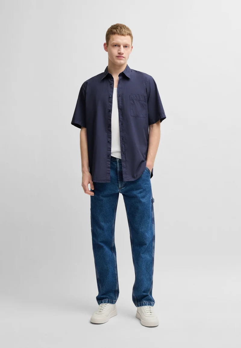 BOSS Regular-fit shirt in cotton poplin