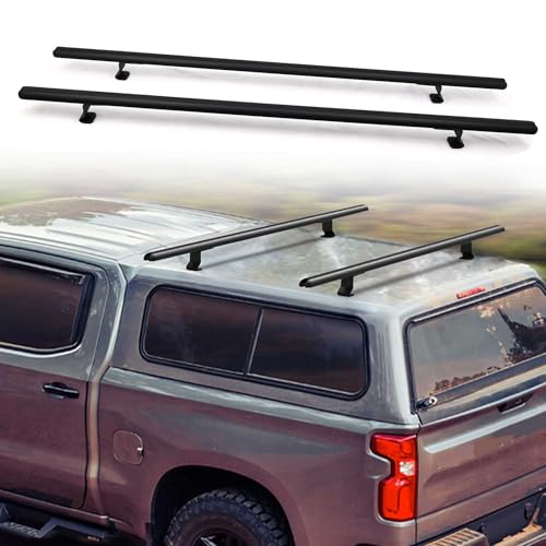 MELIPRON 60 Truck Cap Topper Rack Adjustable Aluminum Ladder Roof Rack for Kayak Canoe Lumber PipeMax Load 500lbs