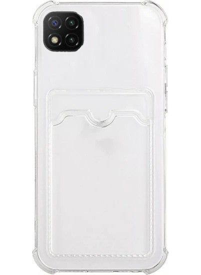 TahTicMer Xiaomi Redmi 9c Case Silicone Transparent Credit Card Holder Compartment Anti-Shock Four Corner Impact Protection  - Image 1