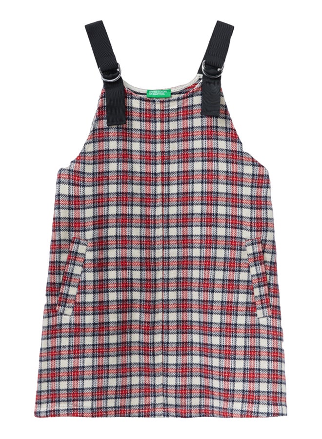 بينيتون الفتيات تحقق من فستان Dungaree 